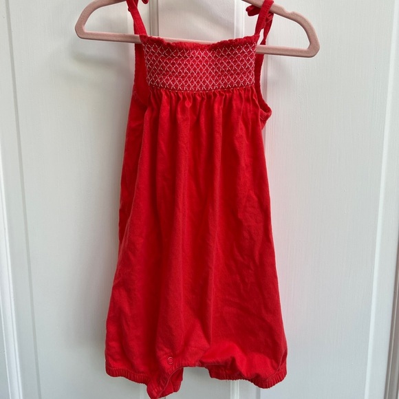 Children’s Place Red Spaghetti Strap Button Romper - Picture 1 of 5
